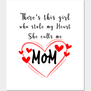 Mom, Mother, Mama, Best Mom. Daughter, Kids, Shirt,  Funny, Tees Women Posters and Art